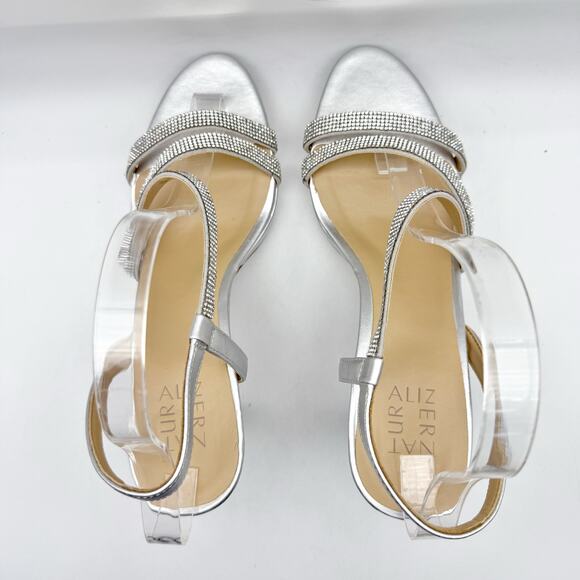 Naturalizer Womens Brenta2 Platform Heel Sandal US 9.5 M EU 40.5 Silver NWOB - Picture 11 of 14